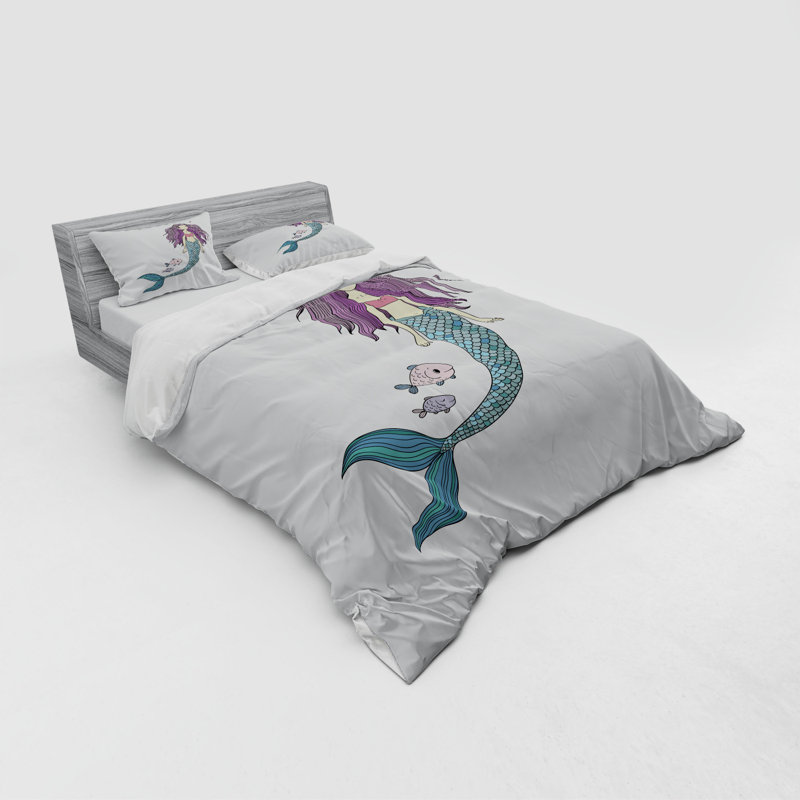Ensemble de housse de couette en microfibre Fantasy Grey, Housse de couette grand + 3 pièces supplémentair