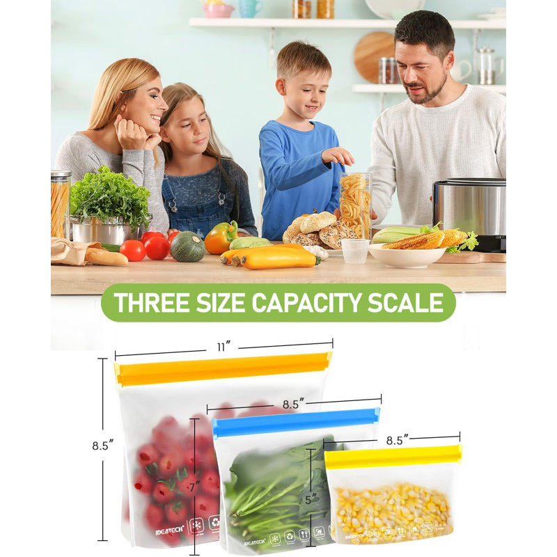 20Pack Reusable Bags Dishwasher Safe