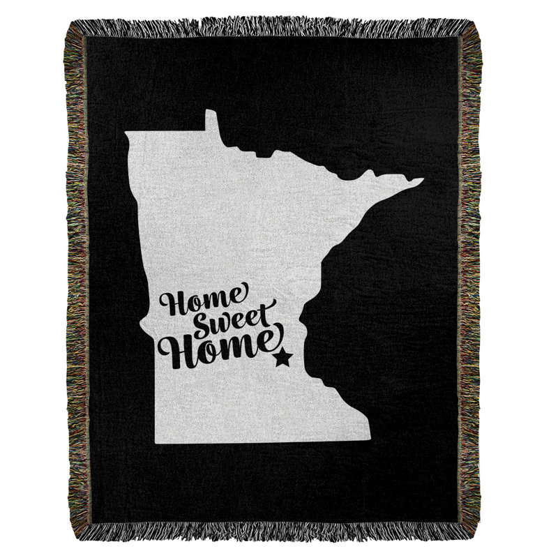 Jeté en coton tissé minneapolis doux, l 60 po x L 80 po, Noir