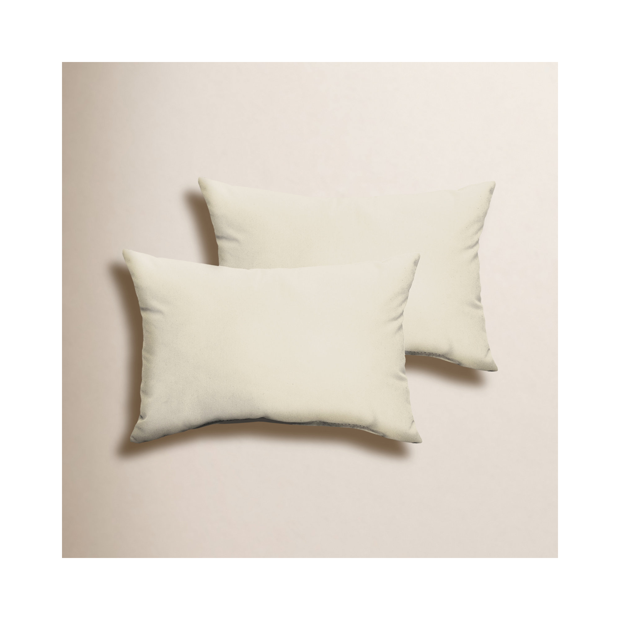 Almeda Indoor/Outdoor Lumbar Throw Pillow, Ivory, 12" x 24"