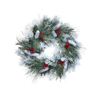 Couronne de pomme de pin 30 po Frost