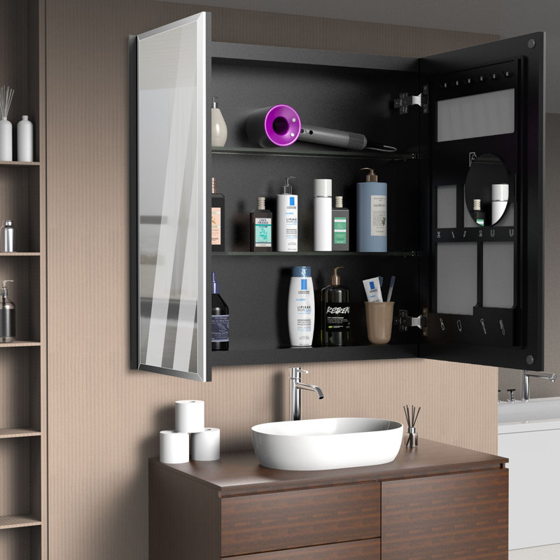 Miroir à pharmacie encastré l 30 po x H 26 po