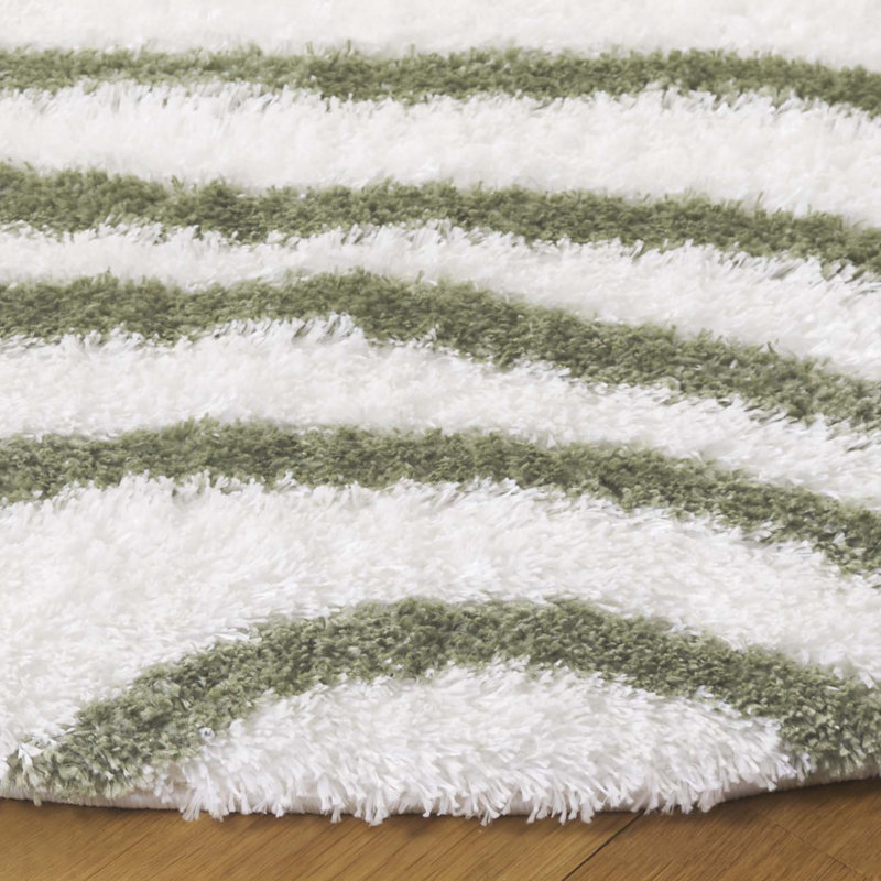 Karmelo Tahoe Shag Performance Abstract Rug, Round 6'7"