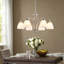 Lustre classique / traditionnel 6 lumières à intensité variable avec abat-jour en verre givré blanc-873305356