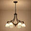 Lustre classique / traditionnel à 6 lumières avec verre givré-133043785