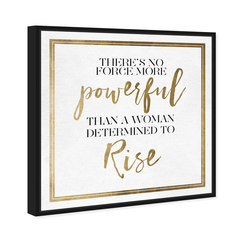 «Woman Rise» - Art textuel sur toile, 20'' H x 20'' W x 1.5'' D, Toile avec cadre noir