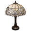 Lampe de table vintage 23 "en verre coloré deux lumières 23"