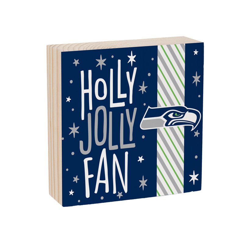 Seattle Seahawks 6" Holiday Wood Plock Wall Sign