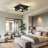 9.8 In. Farmhouse Square Black Flush Mount Ceiling Light Fixture with Turnable Light Cap (1-Pack)-115095778