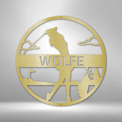 Personalized Female Golfer Monogram Steel Sign Steel Art Wall Metal Decor
