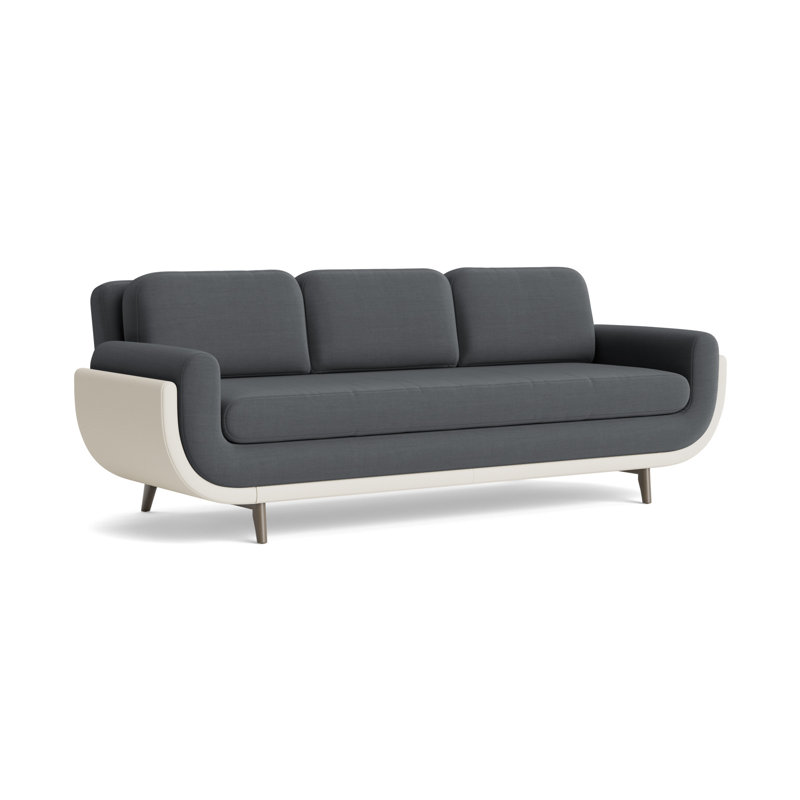 Regatta 100 Sofa, Linen - Charcoal/Greenwich Leather - Cream, Driftwood