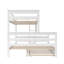 Lit superposé simple au-dessus de grand lit simple avec gigogne et échelle en bois massif - Multicolore pour enfants et invités-861723222