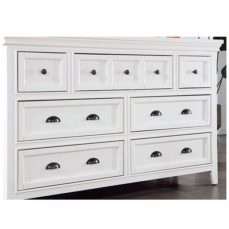 Commode 7 tiroirs l 56 po, Blanc