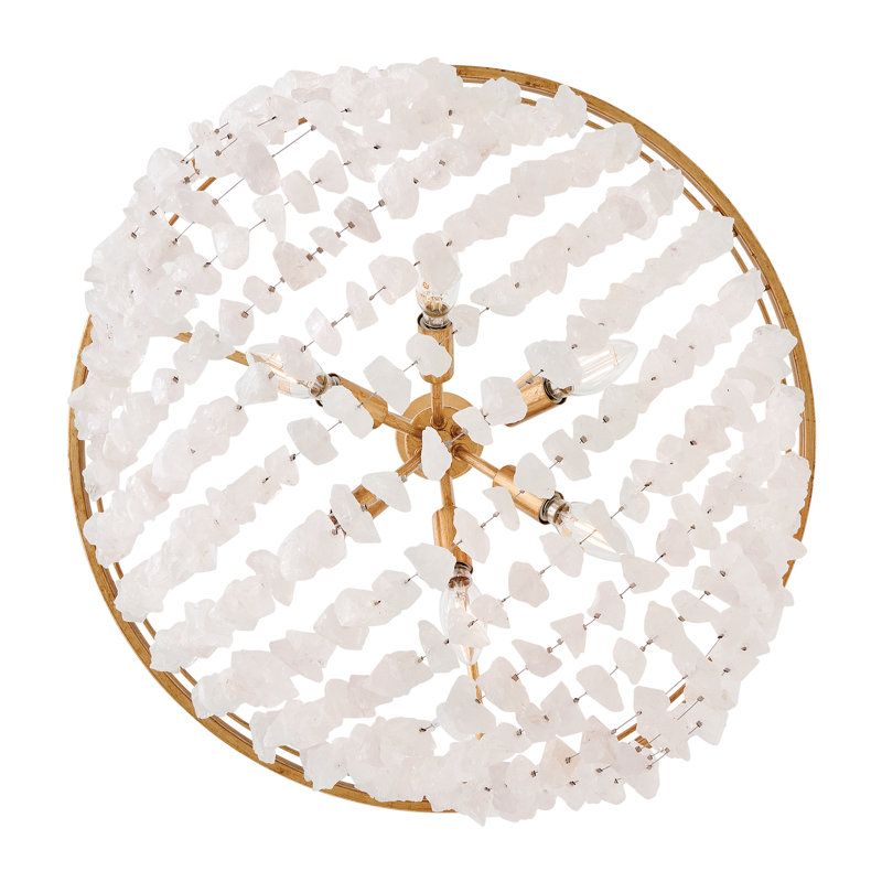 Fredrick Ramond Myra Medium 24 in. 6-Light Crystal Chandelier, 6 Lights, 29.25" H x 24" W x 24" D