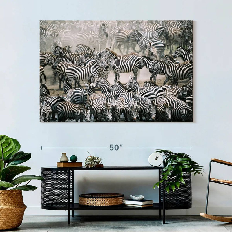 Brampt Zebra Herd, 34" H x 51" W