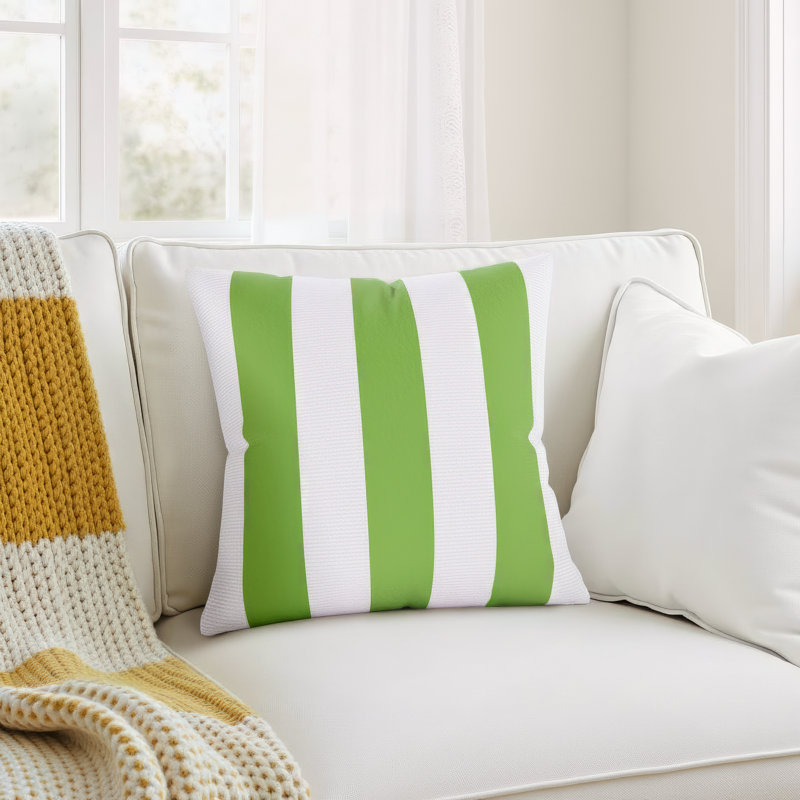 Amala Sunbrella® Indoor/Outdoor Throw Pillow, Refuge Garden Striped Sunbrella®