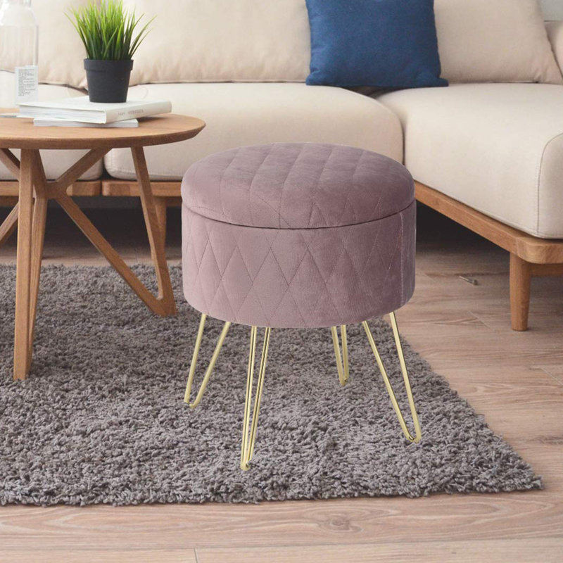 Bergetta Steel Accent Stool, Pink