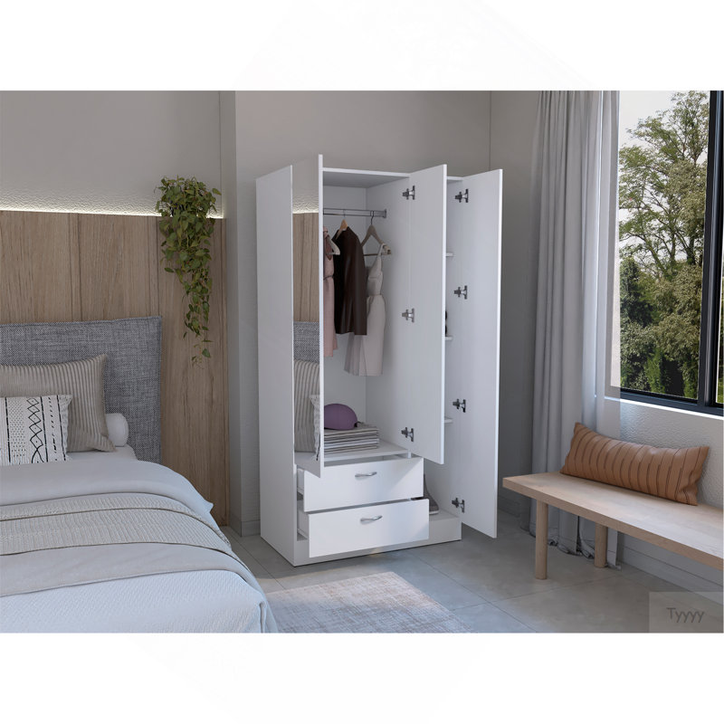 Armoire à miroir 3 portes Riverside, Blanc