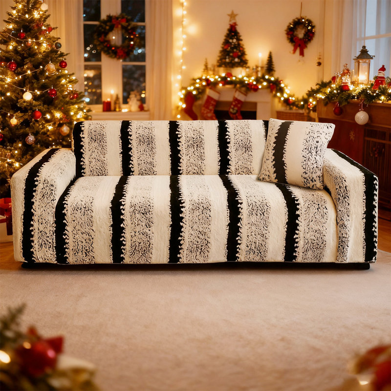 Housse pour canapé Winter Plush, L 67 po x P 35 po, Noir