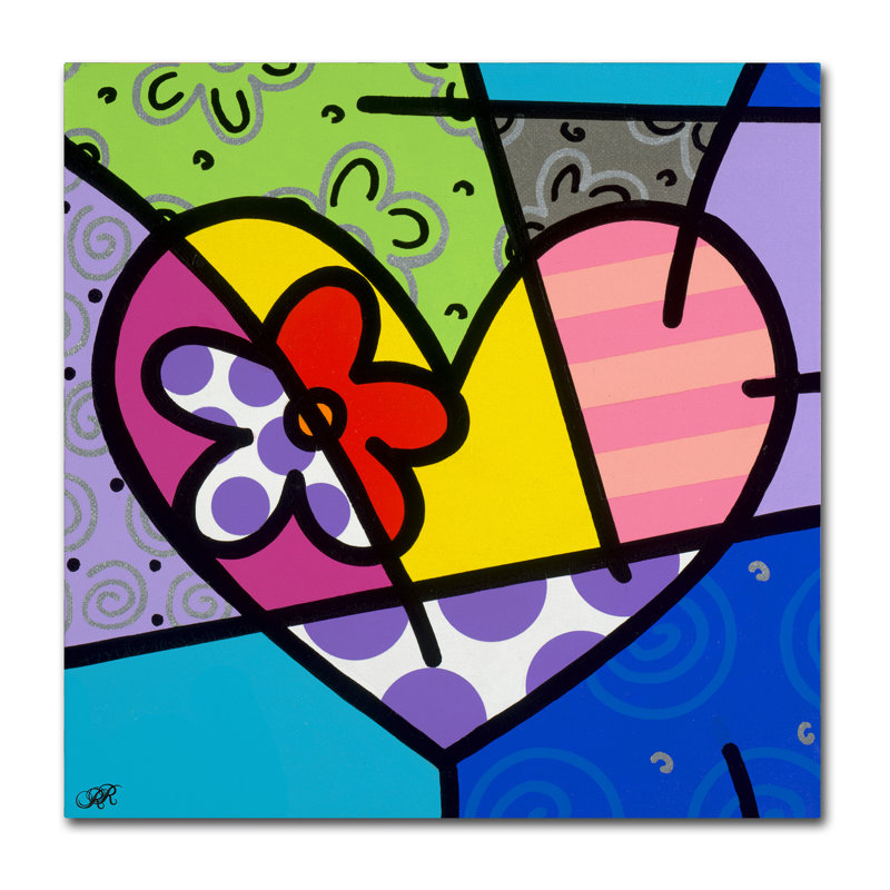 Art mural sur toile tendue - "Big Heart III" par Roberto Rafael pour décoration de salon, de chambre à coucher ou de bureau - 35 x 35