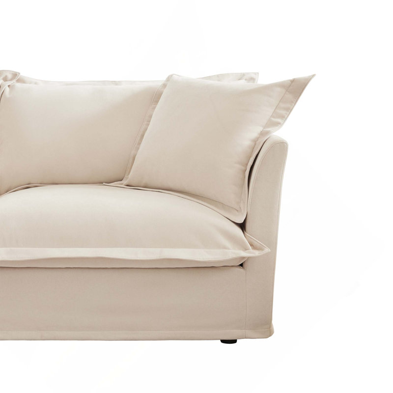 Repose-pieds luxueux et confortable en chenille, Cream