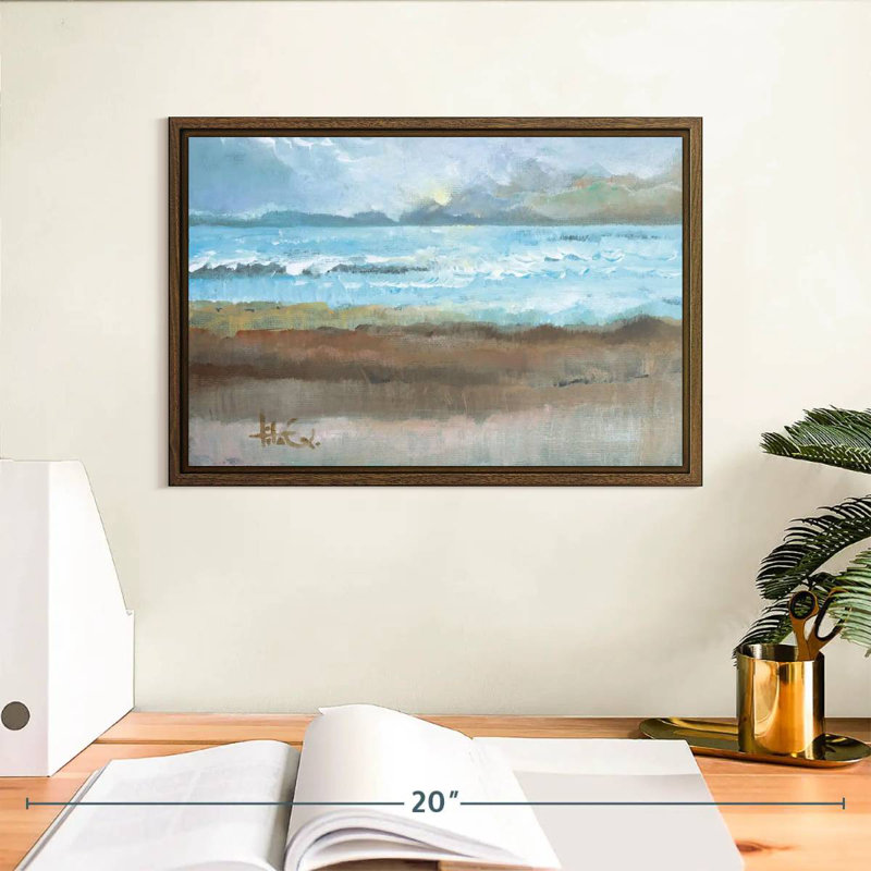 Moments II, 13 po x 9 po, Cadre flottant en noyer
