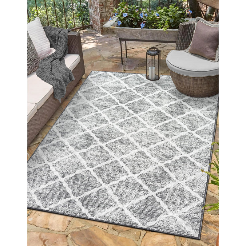 Annegreth Geometric Indoor / Outdoor Area Rug, Rectangle 80 x 150cm