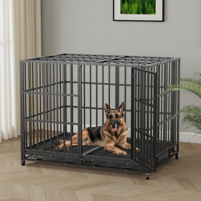 60 Inch Outdoor/Indoor Heavy Duty Dog Crate Is Suitable For Two Large To Medium-Sized Dogs