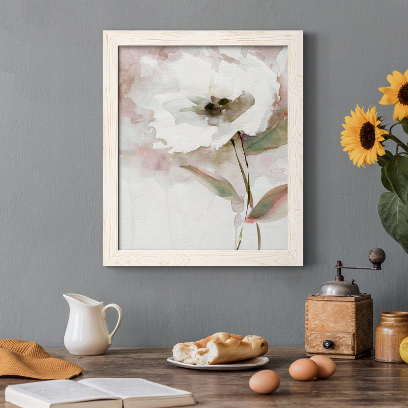 Summer Bloom II - Peinture sur toile encadrée, H 44 po x l 31 po x P 1 po, Blanc