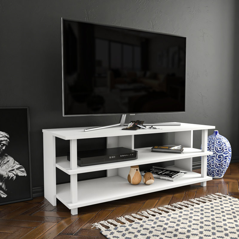 Meuble télé pour téléviseur de 50 po ou moins Aleysa, Blanc