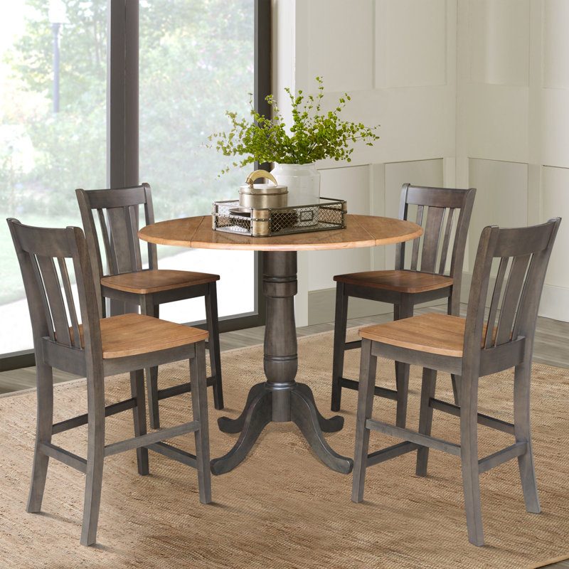 Doryan 4 - Person Solid Wood Solid Wood Top Pedestal Dining Set