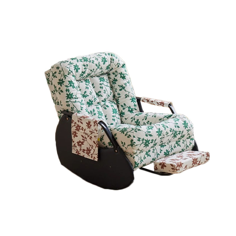 Chaise berçante ergonomique avec sac de rangement, Blanc / vert