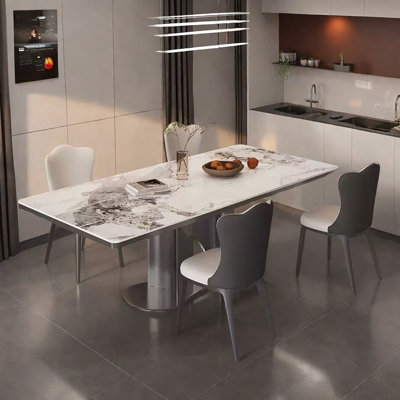 Rectangular household stainless steel table set