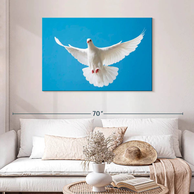 White Dove Flying, 30" H x 45" W