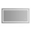 Miroir de salle de bain 60 po x 32 po à DEL avec antibuée et capteur tactile - Miroir mural moderne sans cadre pour meuble-lavabo, salle de douche ou vestiaire