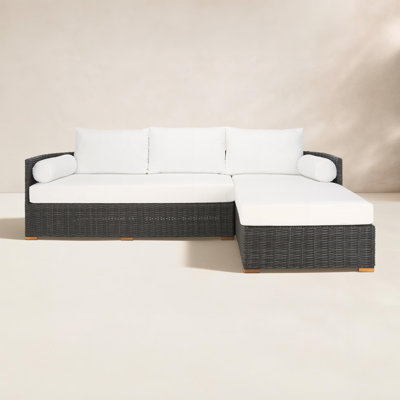  Maddie 100" Wicker Chaise Sectional