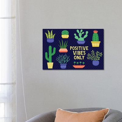 Positive Vibes Only by Gail Veillette - Wrapped Canvas Gallery-Wrapped Canvas Giclée