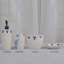 Ensemble d'accessoires de salle de bain blanc et bleu