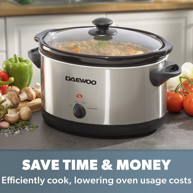 Daewoo Stainless Steel Slow Cooker, 32"H x 25.5"W x 42.5"D