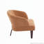 Chaise d'appoint rembourrée en tissu doux avec pieds en bois pour la lecture-114119753