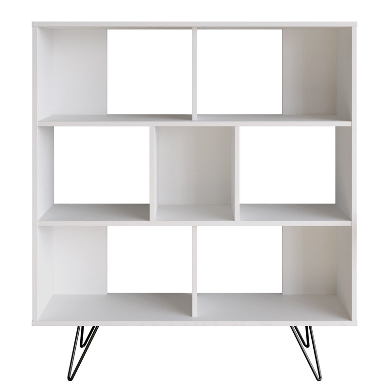 Cabrillo 132.2cm H x 120cm W Geometric Bookcase, White