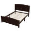 Lit plateforme double, lit plateforme en bois massif avec lattes de soutien et structure solide, aucun sommier nécessaire, espresso-130154202