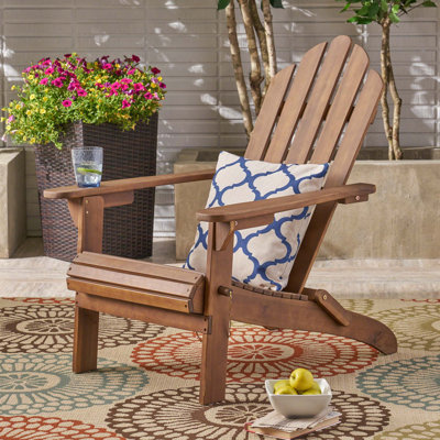 Chaise Adirondack pliable de qualité supérieure en bois d'acacia résistant aux intempéries