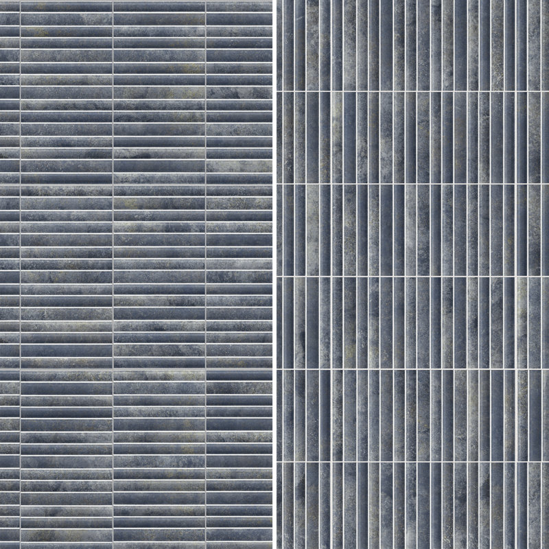 Rubik 5.88" x 11.75" Ceramic Patterned Tile, Gray