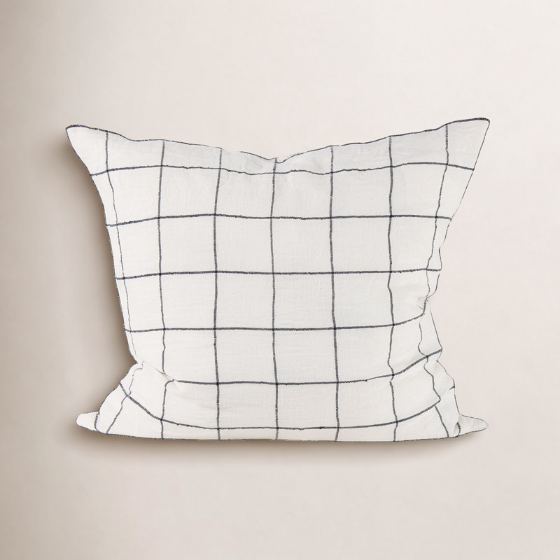 Solada Geometric Cotton Blend Reversible Pillow Cover, Height(22") x Width(22")