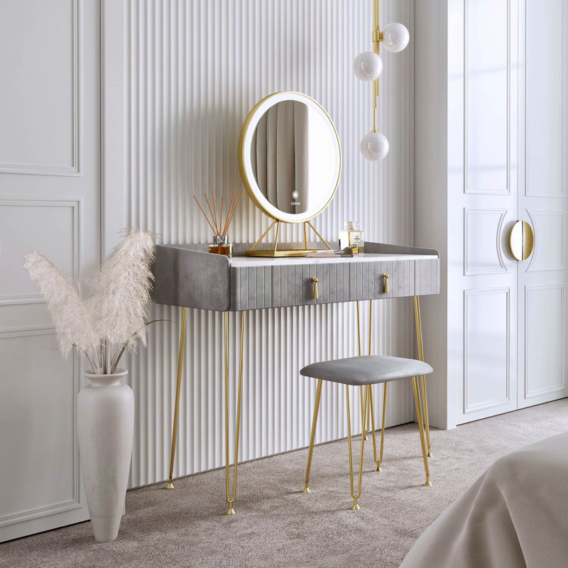 Hutchinson Dressing Table with Mirror, Grey