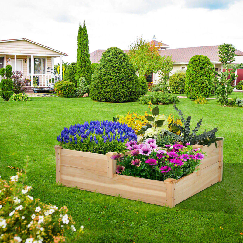 Lit de jardin surélevé en bois 3,5 pi x 3 pi Nkrumah