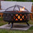 Jahidul Crossweave Round Wood-Burning Steel Outdoor Fire Pit with Screen-348244430-348244416