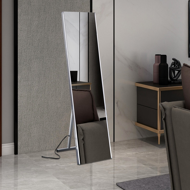 Fidler Metal Rectangle LED Floor Mirror