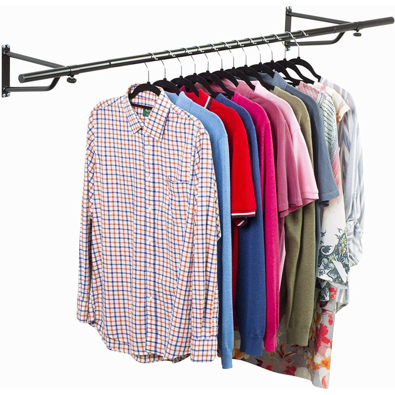 Fairhill 183cm Wall Mounted Clothes Rack, Powder Coated